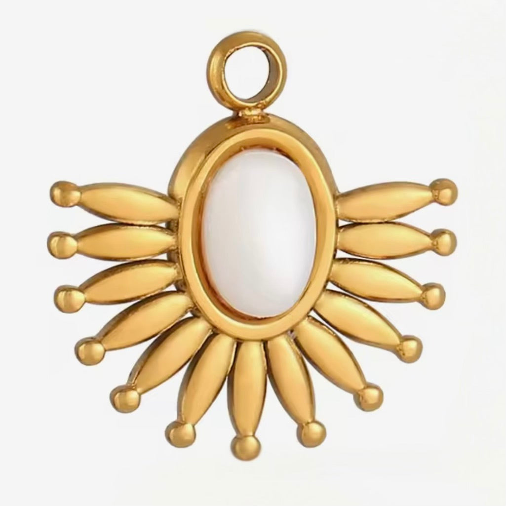 Vintage Mother of Pearl Fan Charm