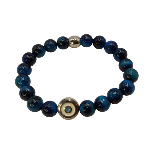 Stainless Steel Eye and Blue Tigers Eye