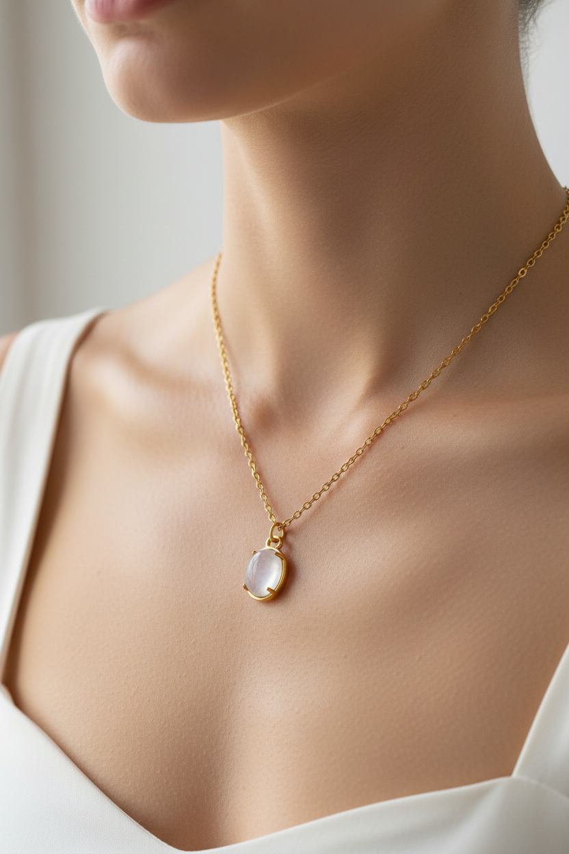 Quartz Oval Necklace