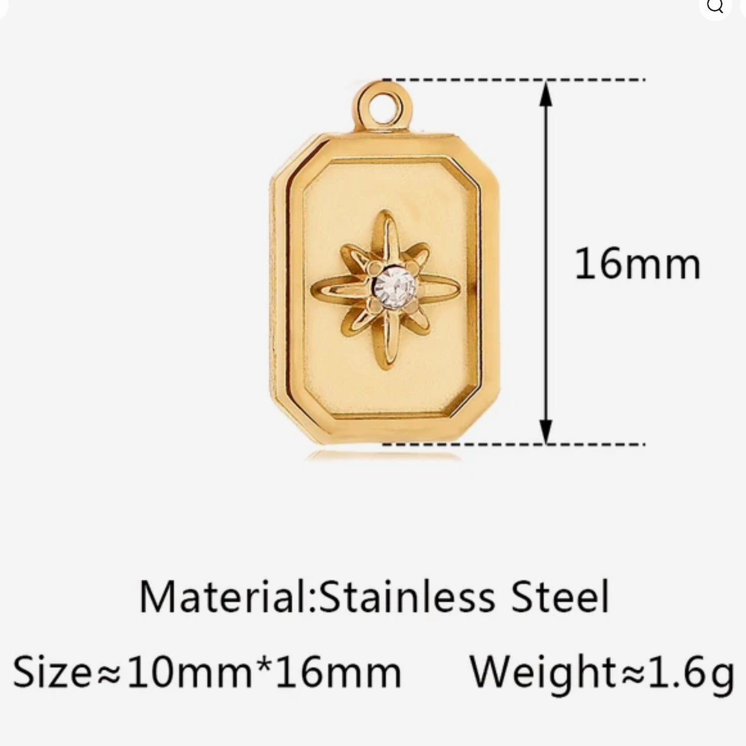 North Star Rectangular Charm