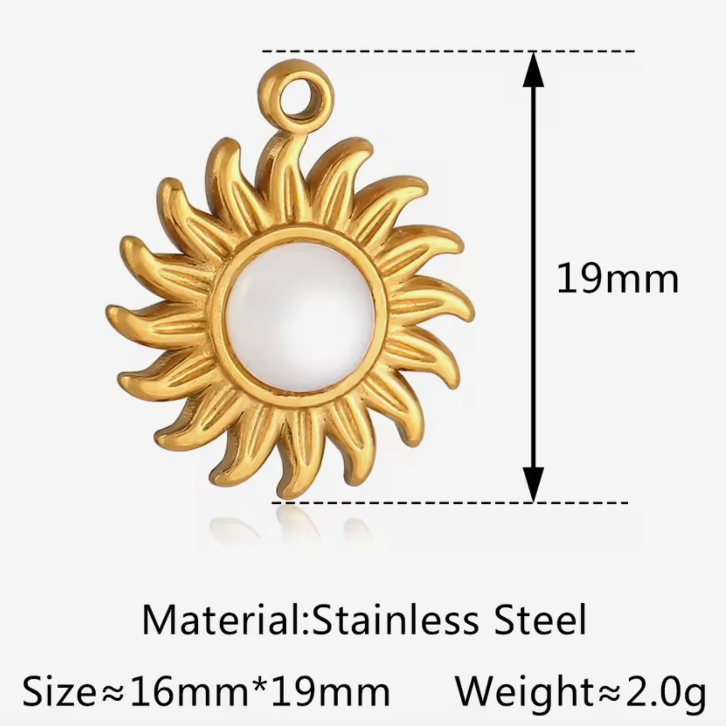 Vintage Mother of Pearl Sun Charm