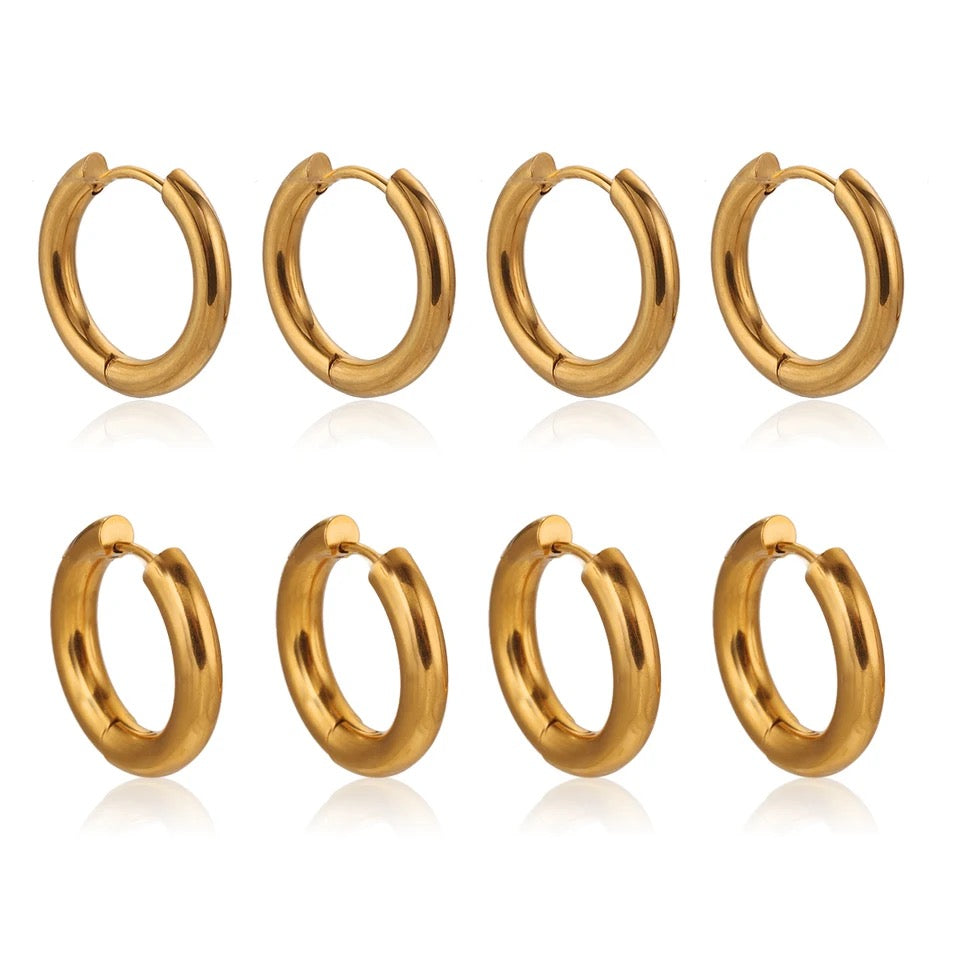 Stainless Steel 4mm Thick Hoops Sleepers