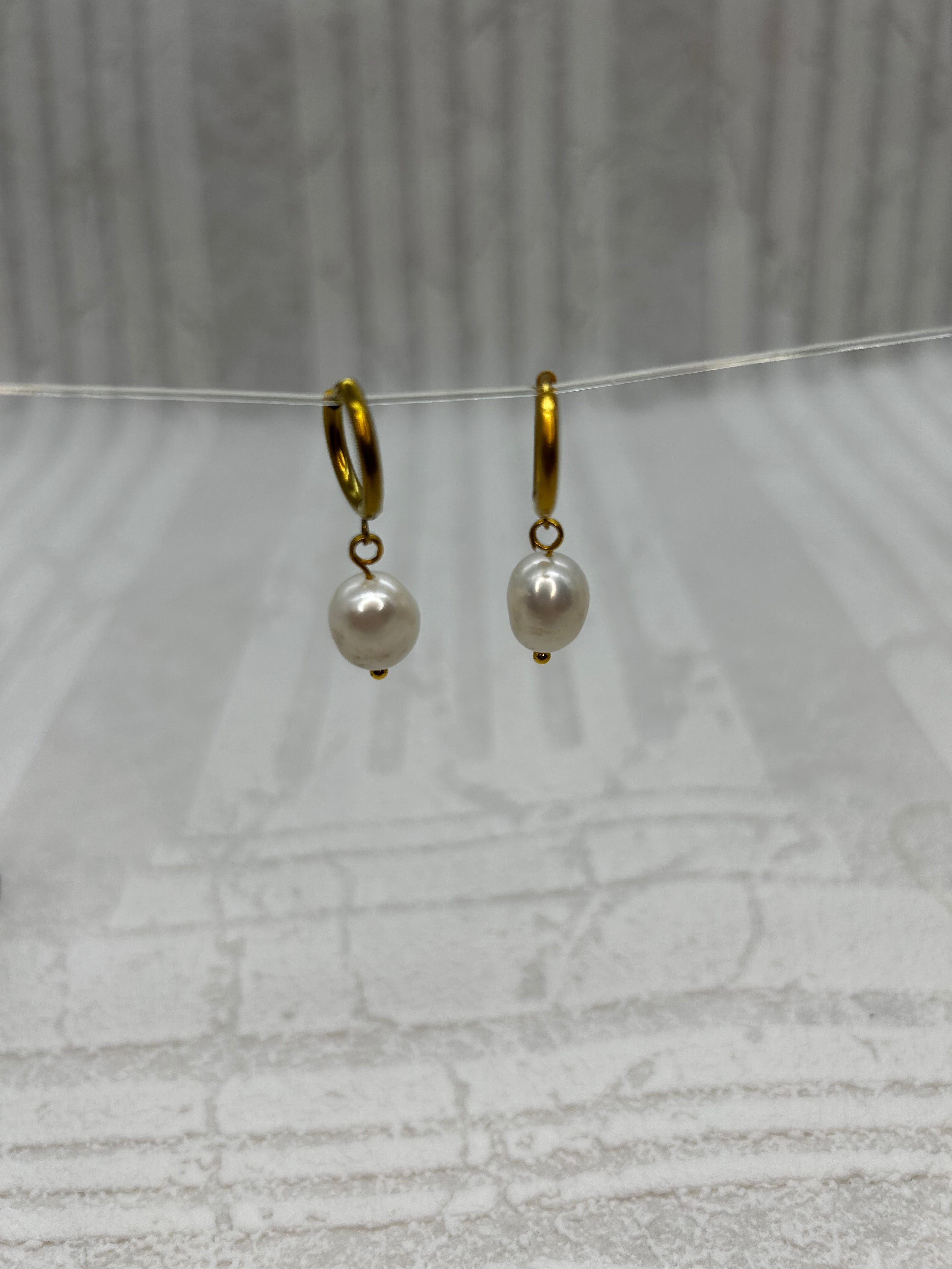 Pearl Hoop Earrings