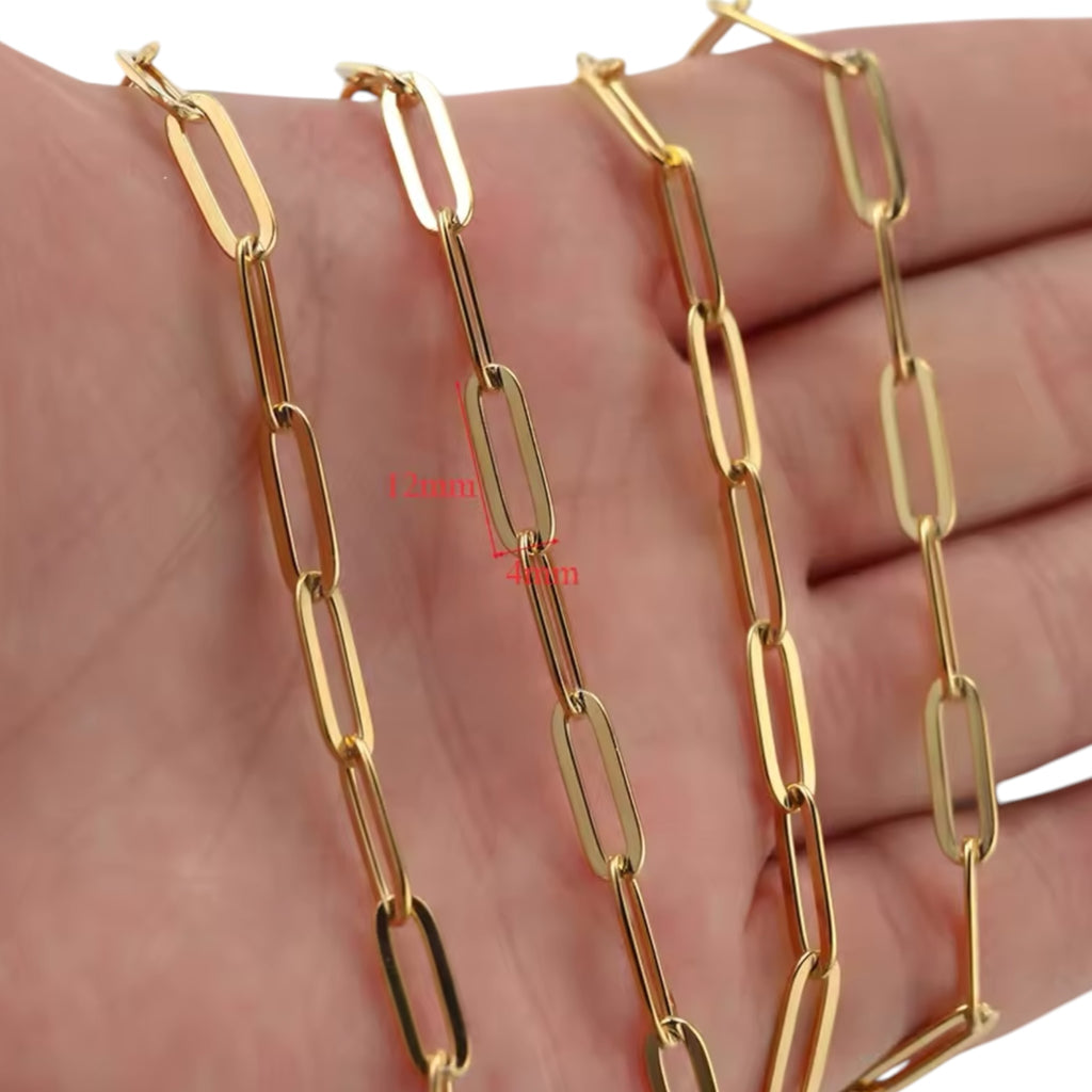 4mm x 12mm Paperclip Flat Chain