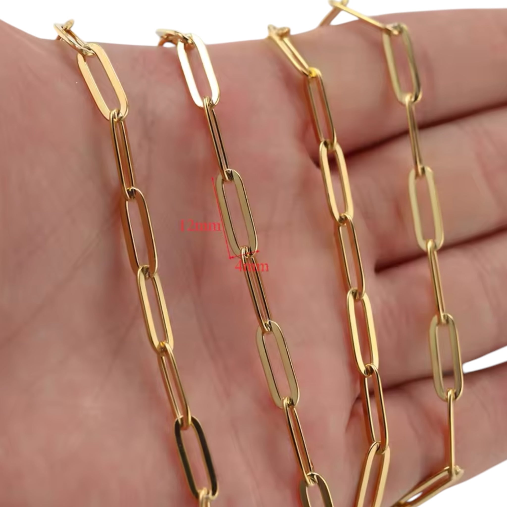 4mm x 12mm Paperclip Flat Chain