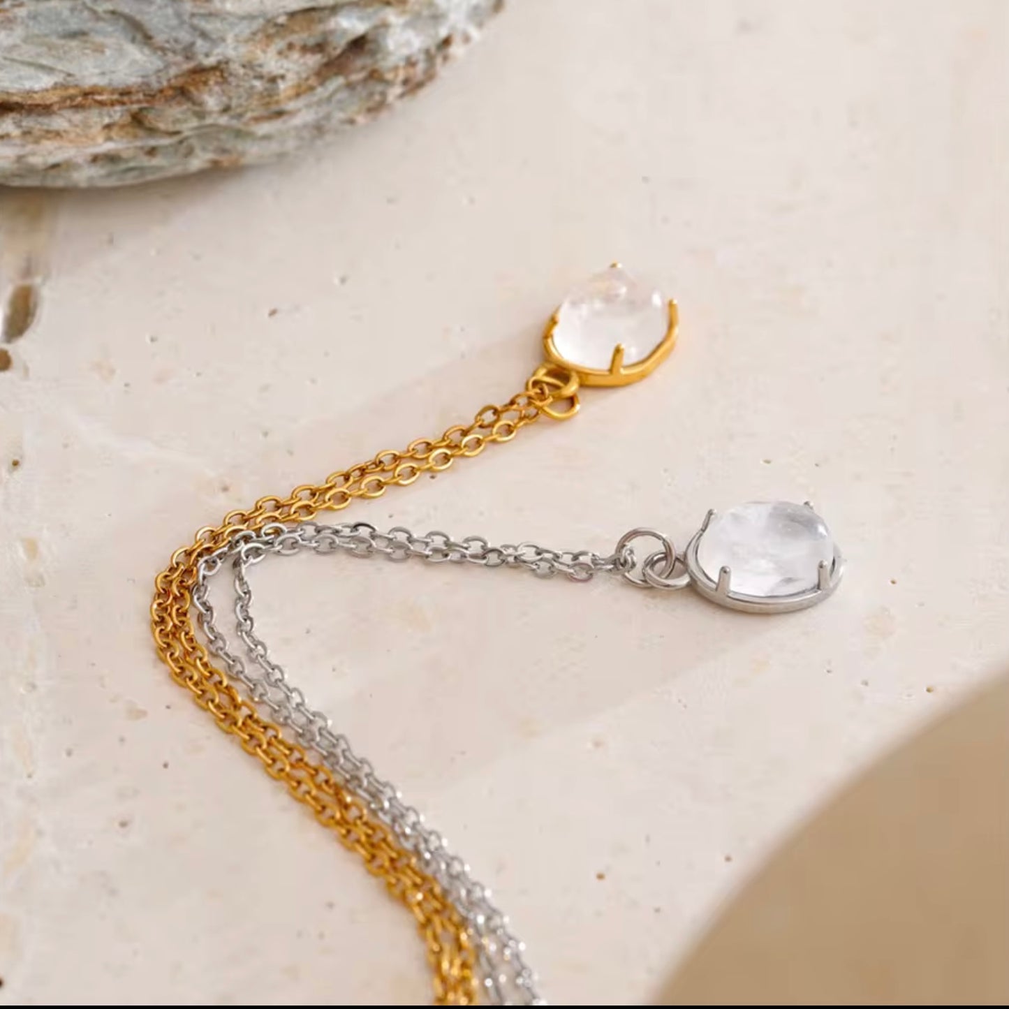 Quartz Oval Necklace