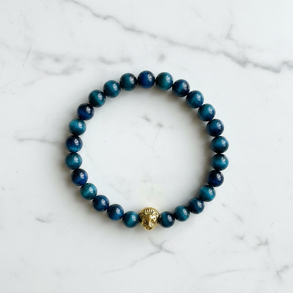 Blue Tigers Eye Leo Bracelet