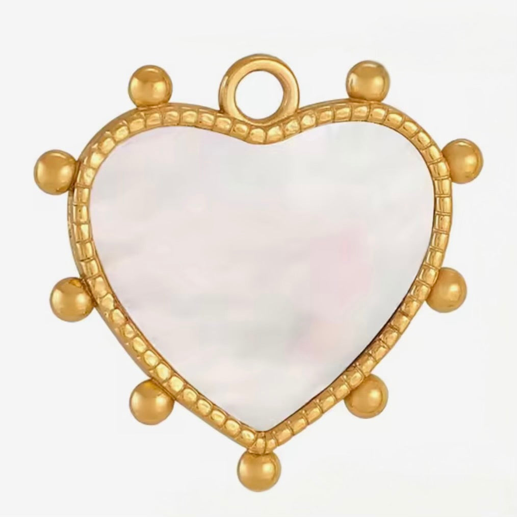 Vintage Mother of Pearl Heart Charm