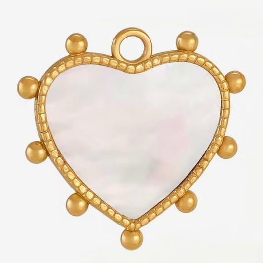 Vintage Mother of Pearl Heart Charm