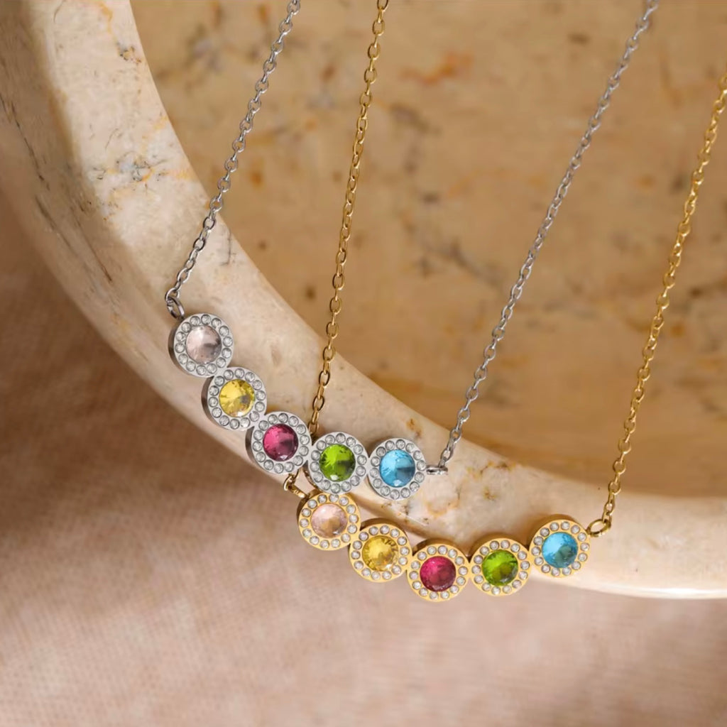 Multi Coloured Crystal Bead Necklace