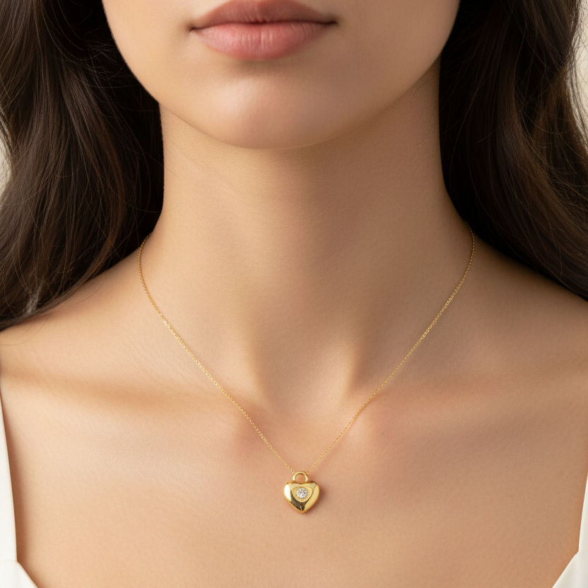 Mini Crystal Heart Charm