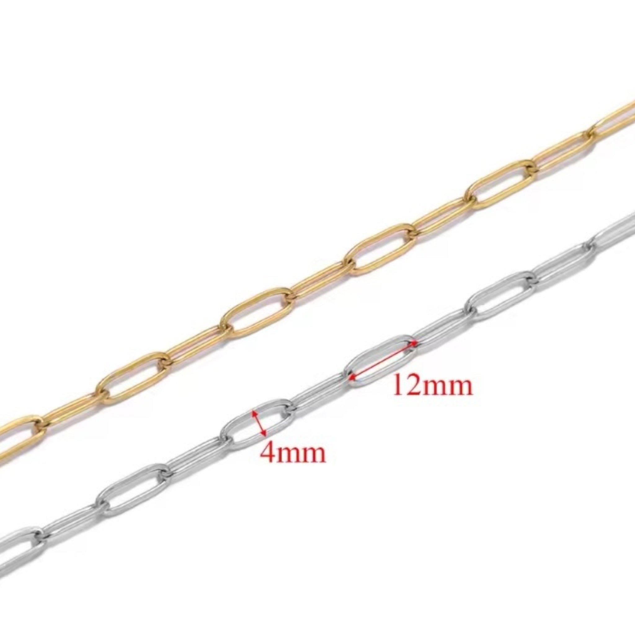4mm x 12mm Paperclip Chain