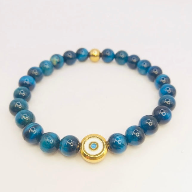Stainless Steel Eye and Blue Tigers Eye