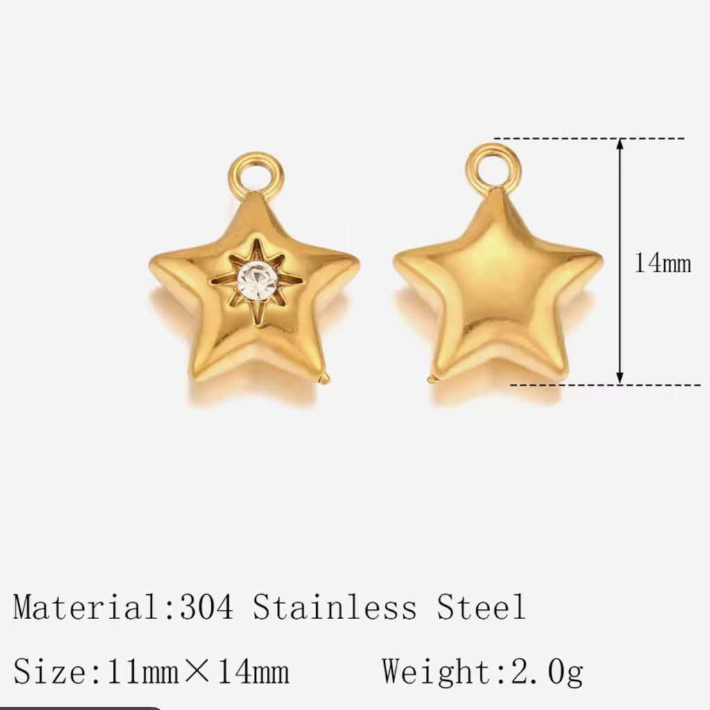 Crystal Puff Star Charm