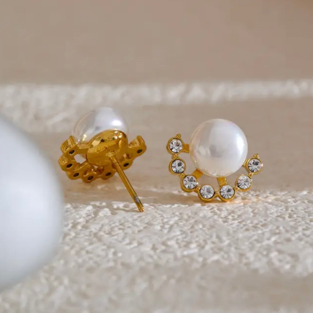 Pearl Crystal Studs