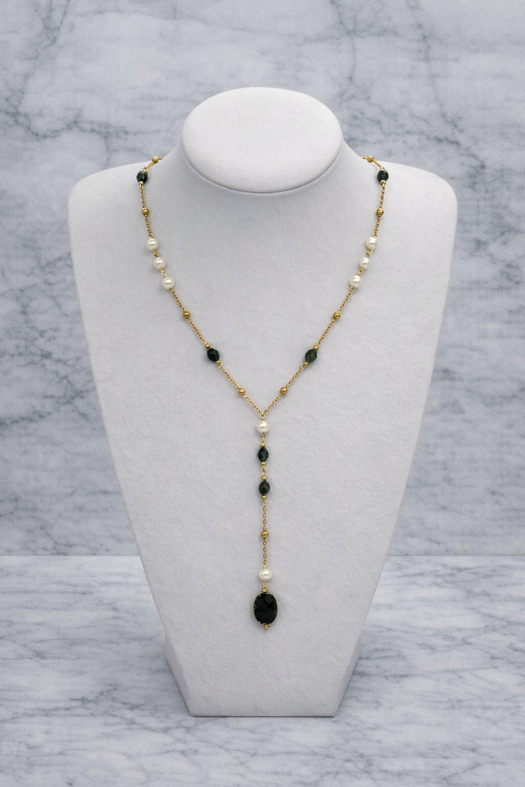 Aurora Lariat Jade Necklace