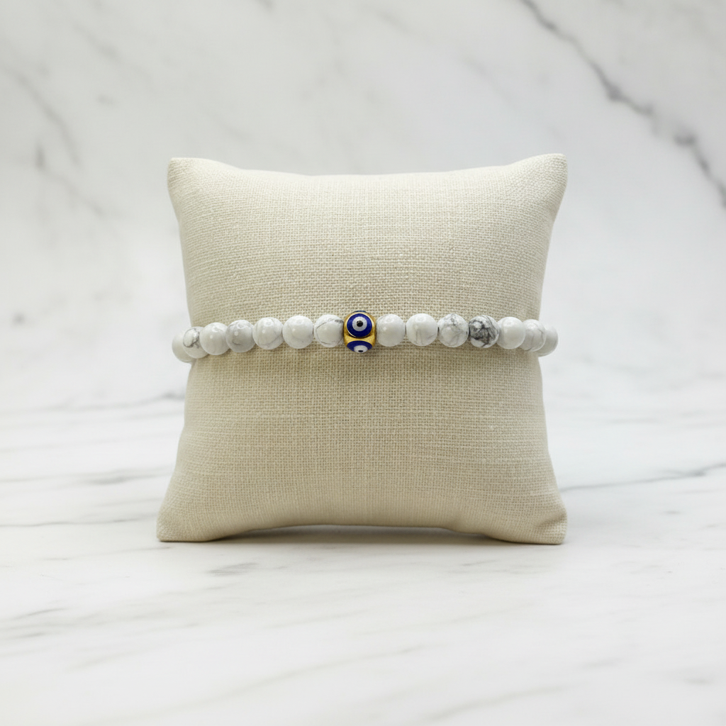 Protection Marble Howlite Beaded Bracelet