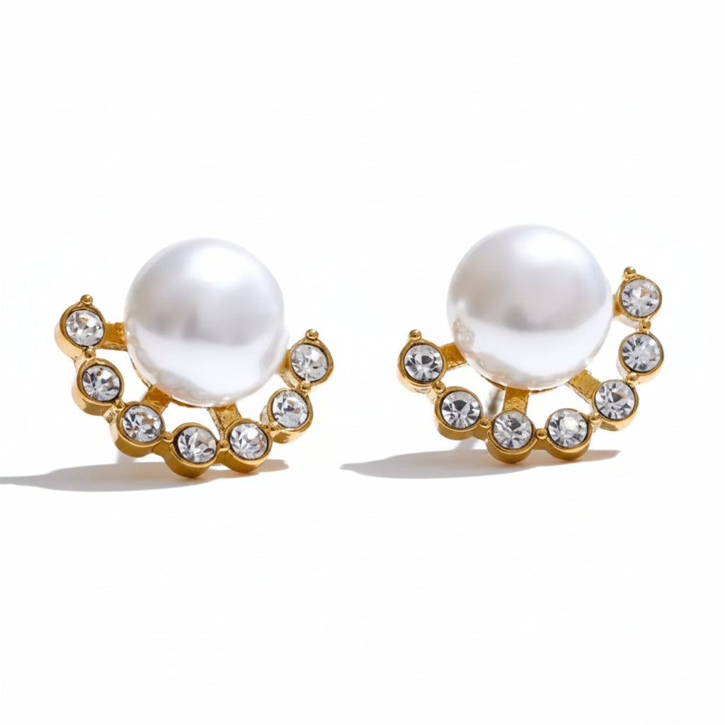 Pearl Crystal Studs