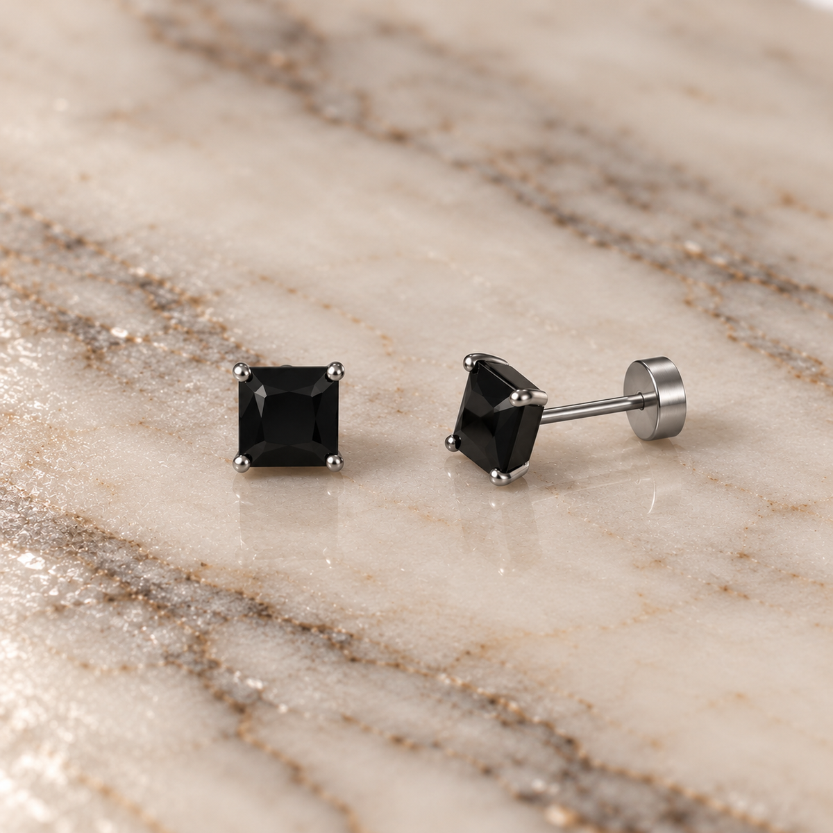 Damon Square Studs (5mm)