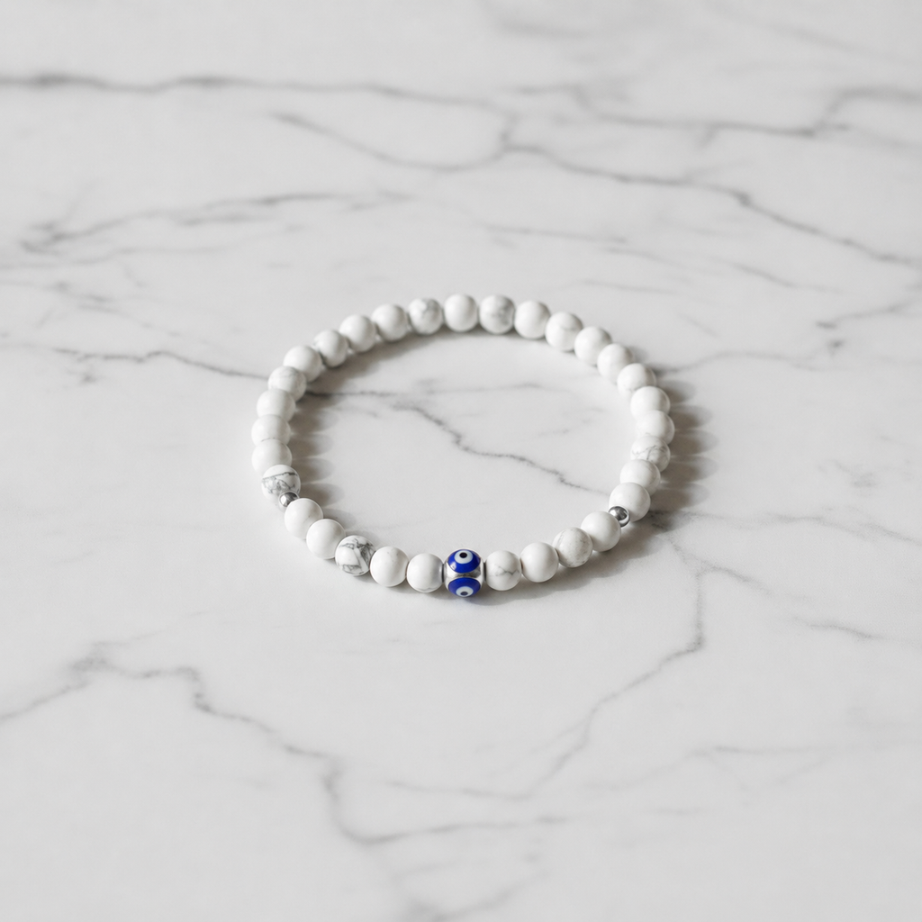 Protection Marble Howlite Beaded Bracelet