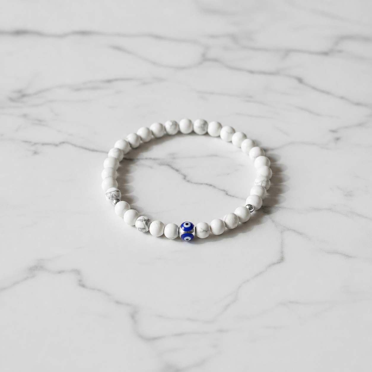 Protection Marble Howlite Beaded Bracelet