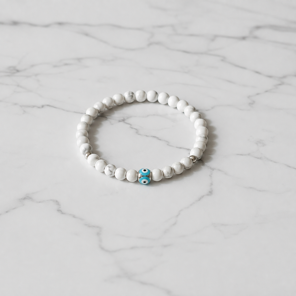 Protection Marble Howlite Beaded Bracelet