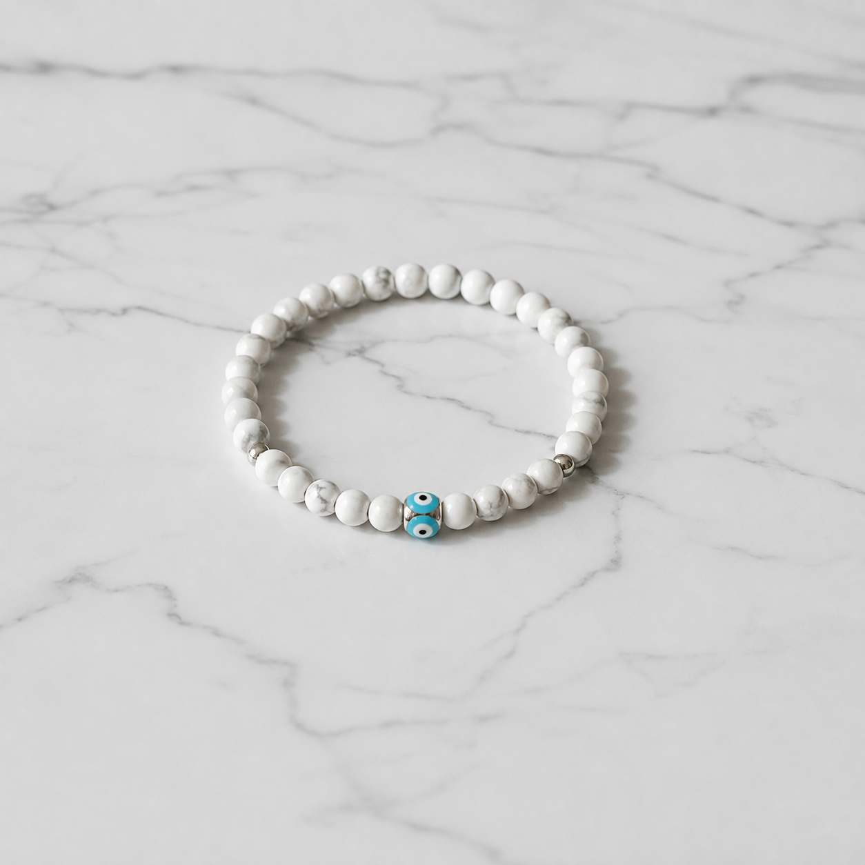Protection Marble Howlite Beaded Bracelet