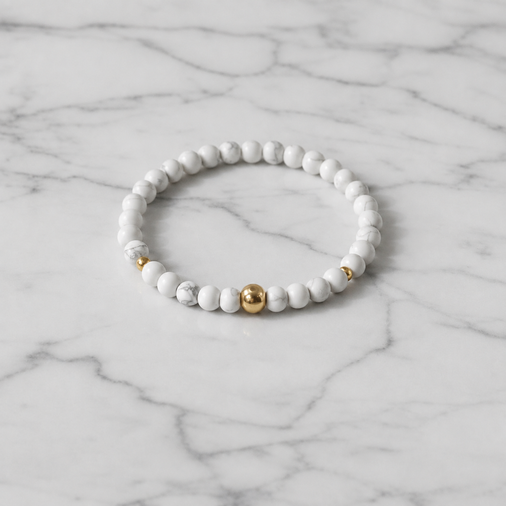 Protection Marble Howlite Beaded Bracelet