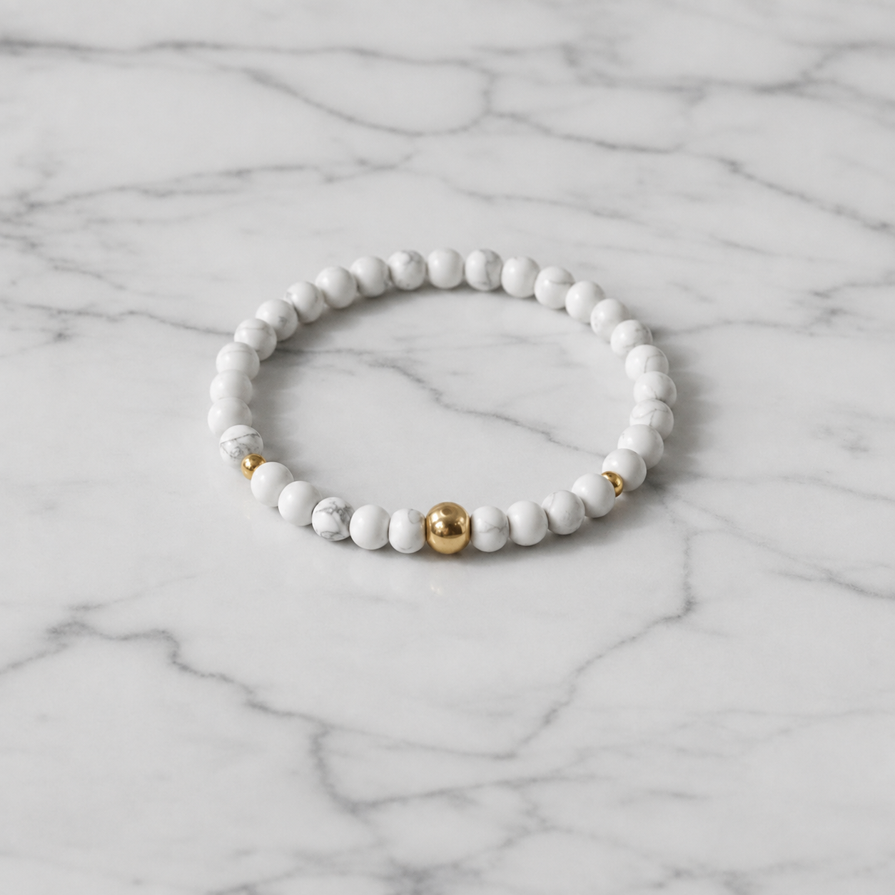 Protection Marble Howlite Beaded Bracelet