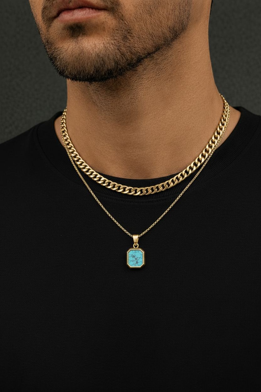 Turquoise Pendant Set