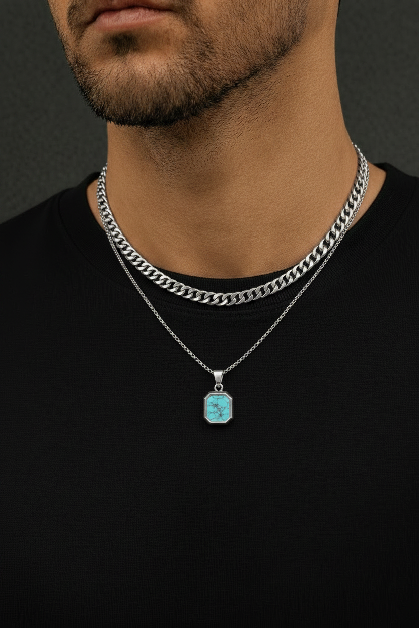 Turquoise Pendant Set
