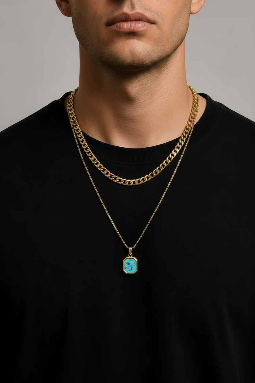 Turquoise Pendant Set