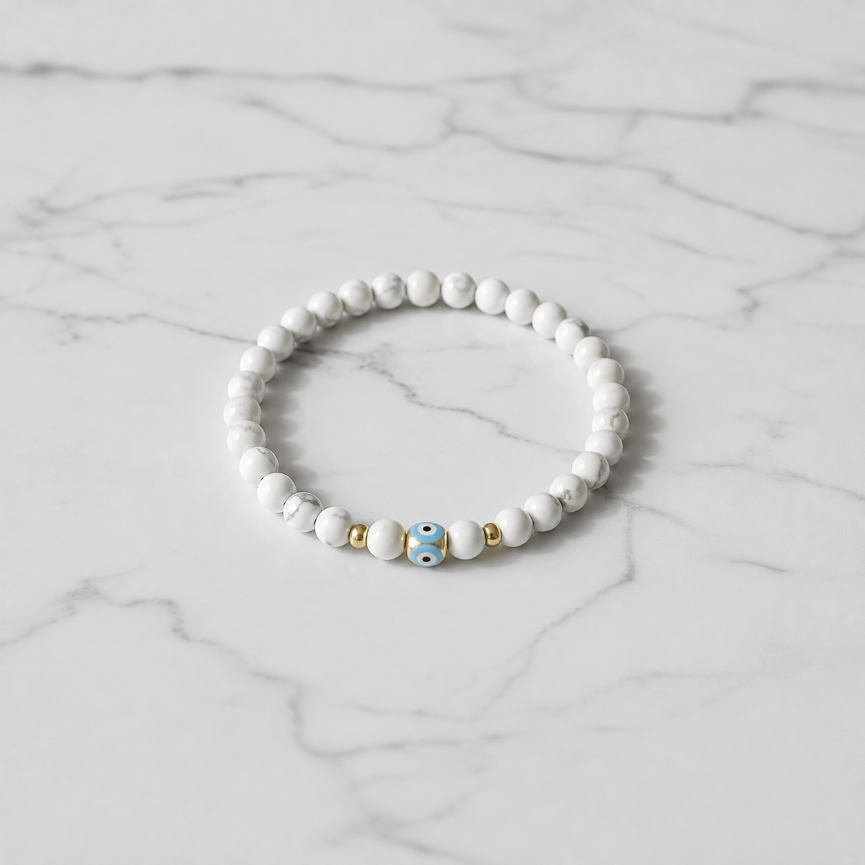 Protection Marble Howlite Beaded Bracelet