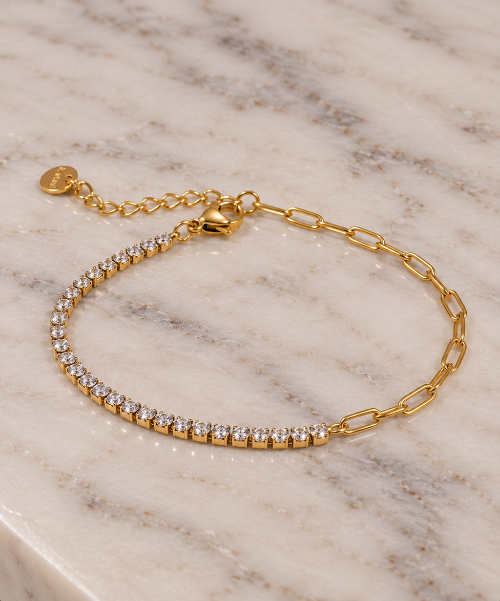 Paperclip Chain Lilah Tennis Bracelets