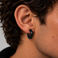 Onyx Chunky Hoop Earrings
