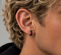 Thin Black Hoops