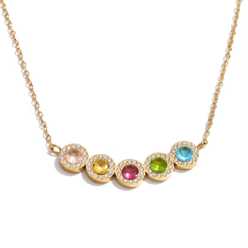 Multi Coloured Crystal Bead Necklace
