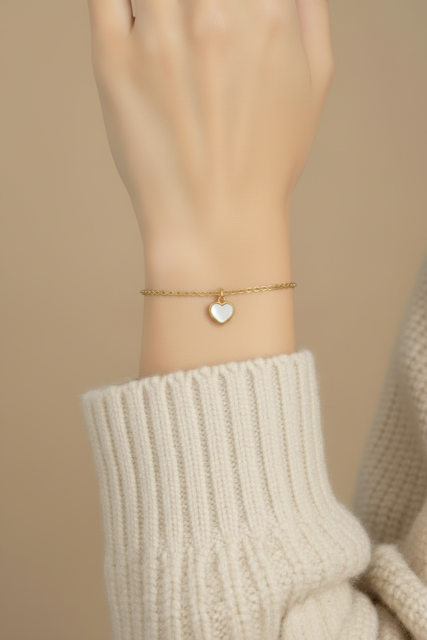 Mother of Pearl Heart Charm