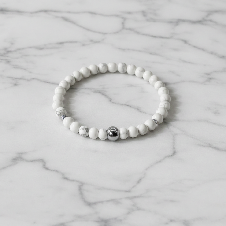 Protection Marble Howlite Beaded Bracelet