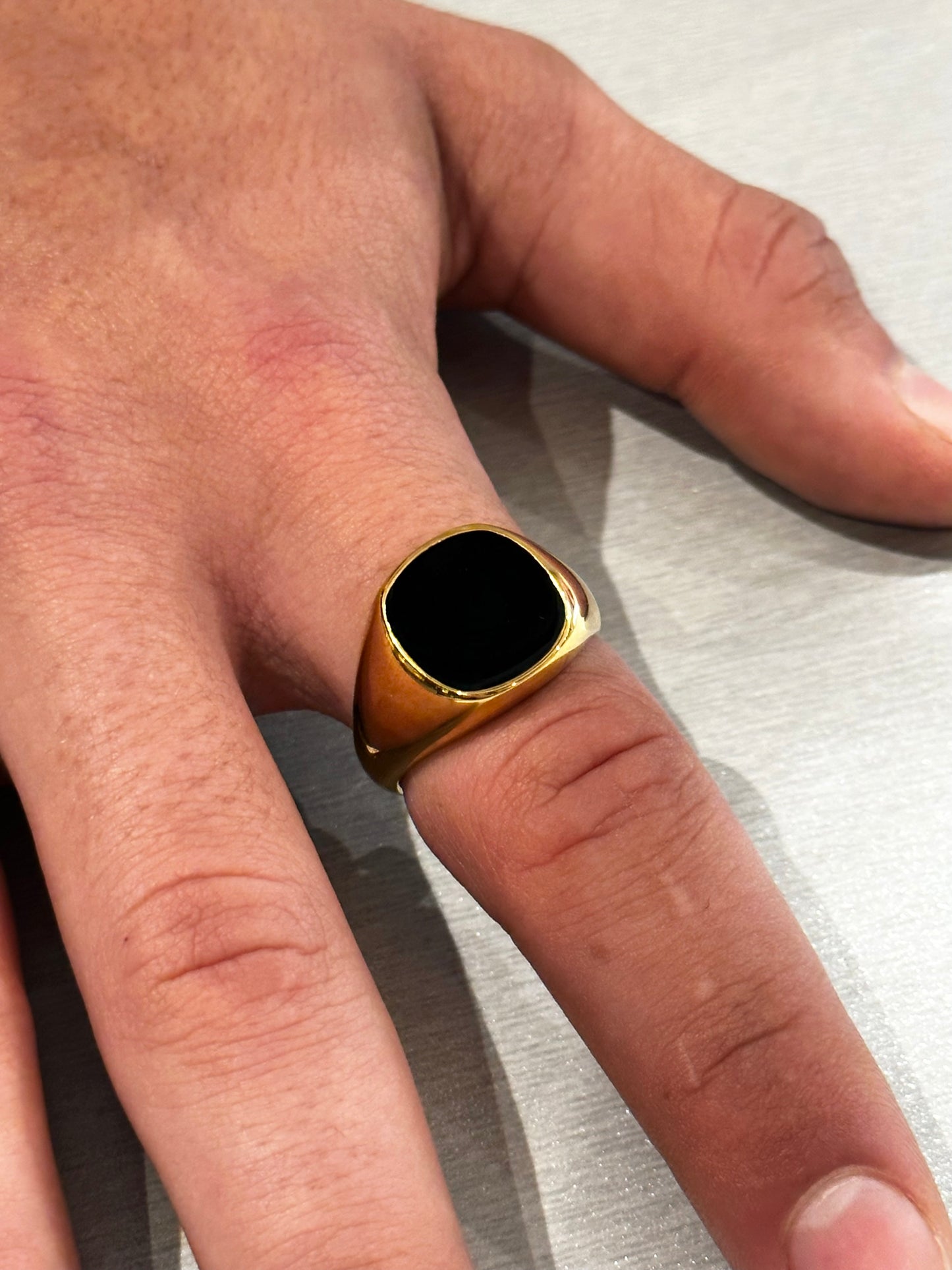 Black Stainless Signet Ring