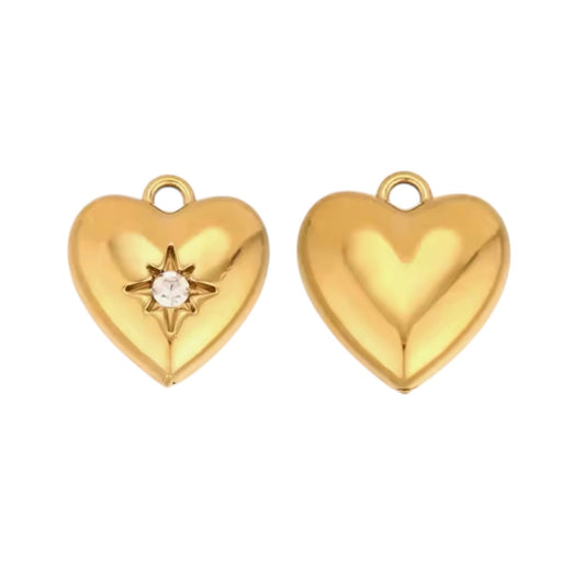 Crystal Puff Heart Charm