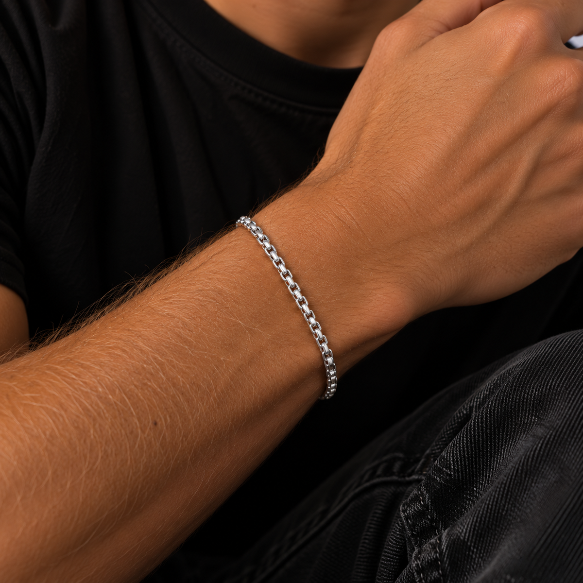 Troy 4mm Rollo Chain Bracelet