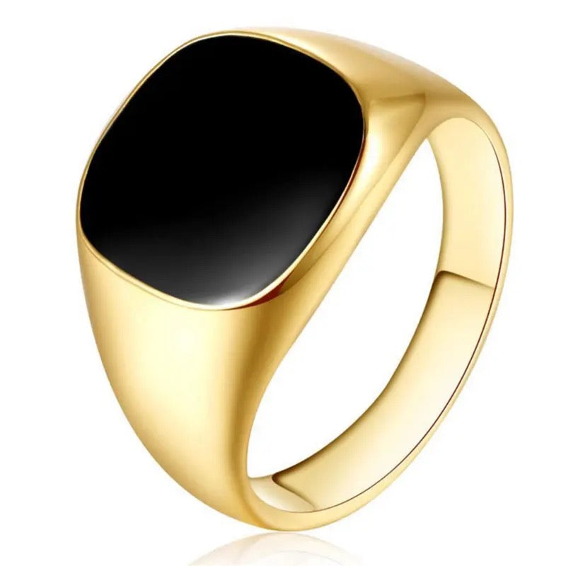 Black Stainless Signet Ring