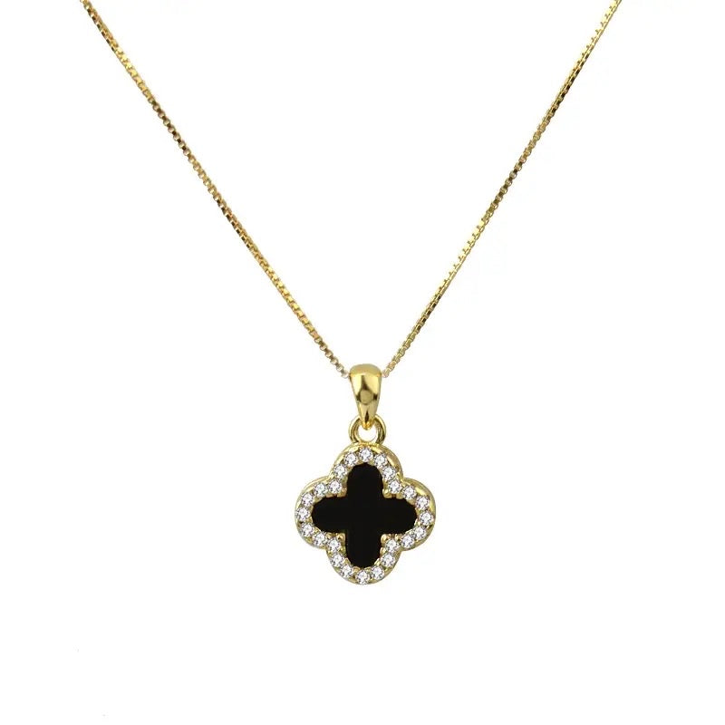 Four Leaf Clover Double Sided Necklace