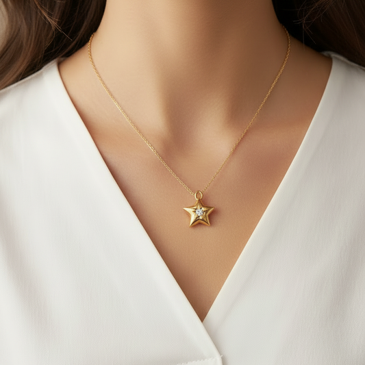 Crystal Puff Star Charm