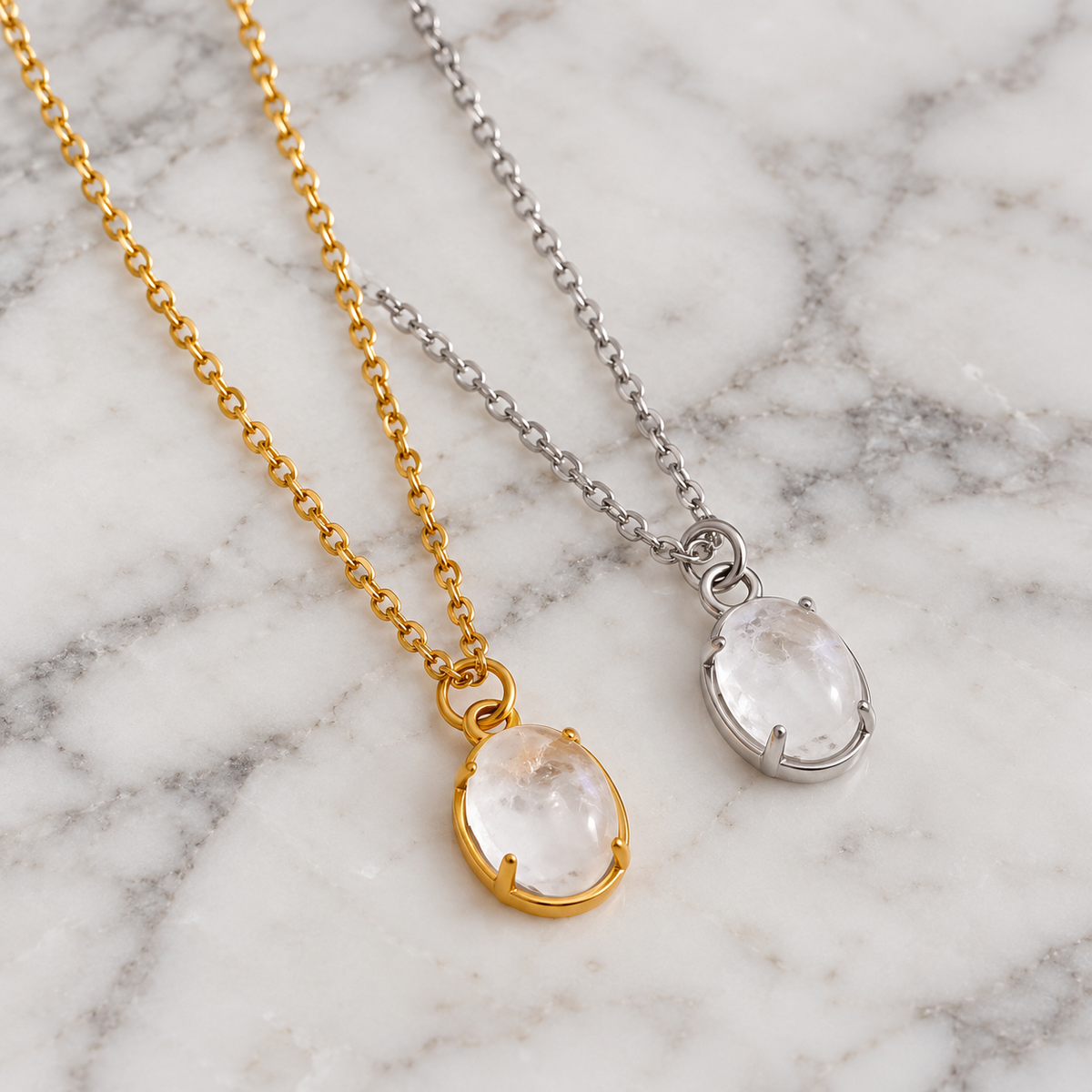 Quartz Oval Necklace