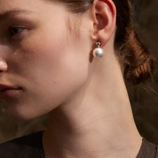 Large Pearl Cz Studs