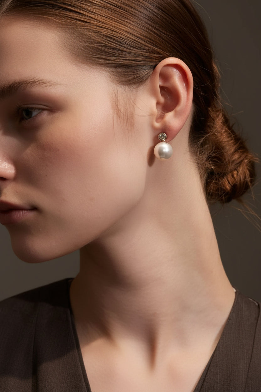 Large Pearl Cz Studs