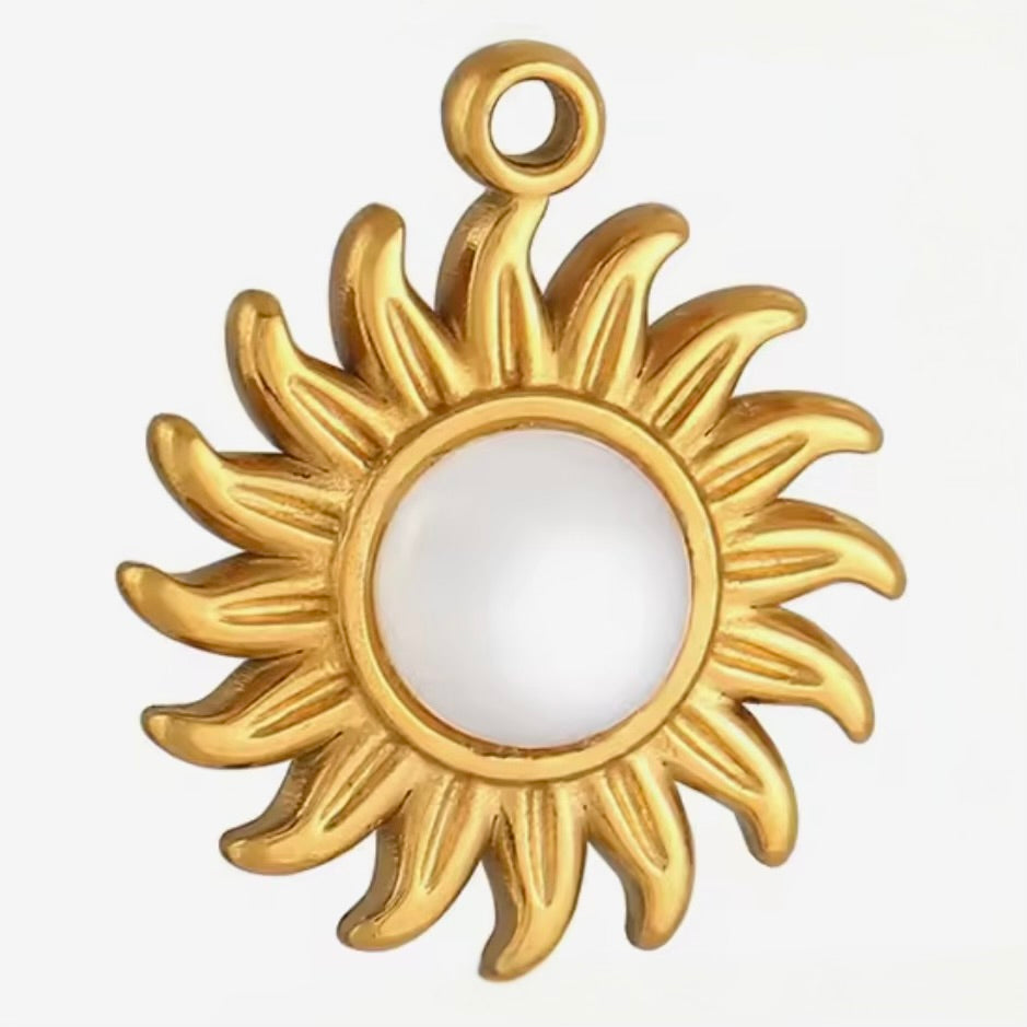Vintage Mother of Pearl Sun Charm