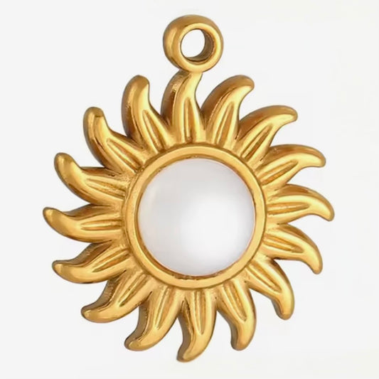 Vintage Mother of Pearl Sun Charm